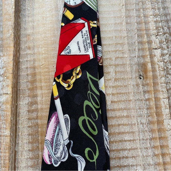 Nicole Miller "Vices" “Vice” Necktie Dated 1990 - Hand Sewn 100% Silk Tie - Picture 3 of 14